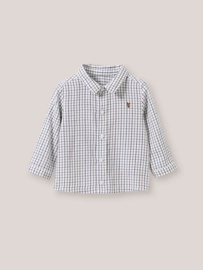 Baby Cyrillus Baby Boy Tattersall Check Shirt Carreaux Chocobleu