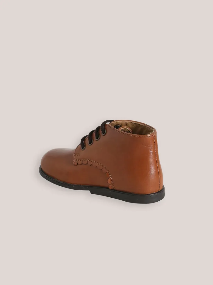 Baby Cyrillus Baby Girl Leather Desert Boots Cognac