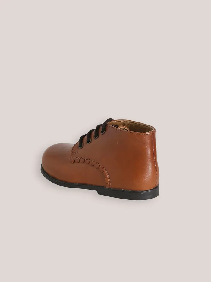 Baby Cyrillus Baby Girl Leather Desert Boots Cognac