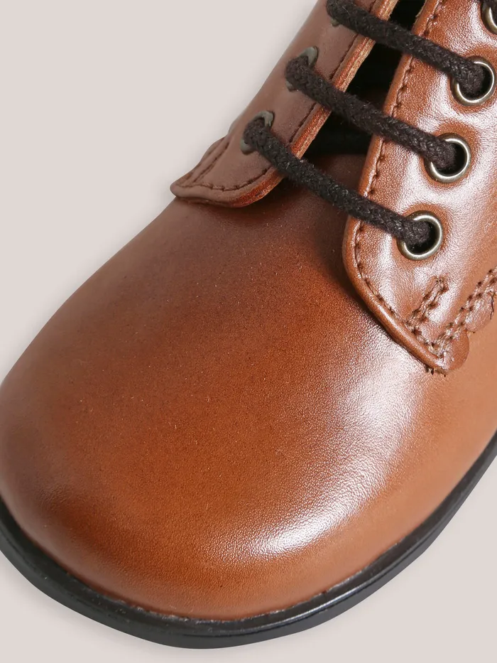 Baby Cyrillus Baby Girl Leather Desert Boots Cognac