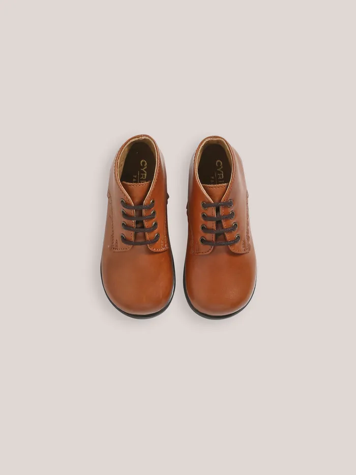 Baby Cyrillus Baby Girl Leather Desert Boots Cognac