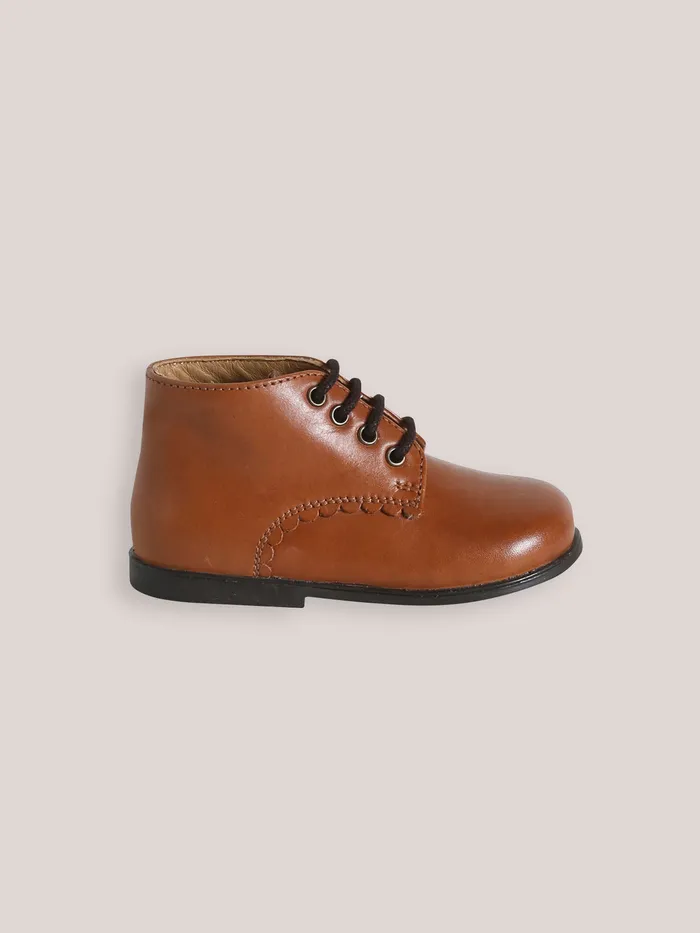 Baby Cyrillus Baby Girl Leather Desert Boots Cognac