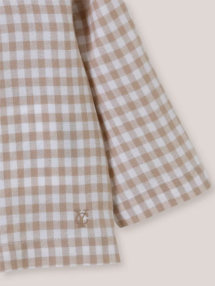 Baby Cyrillus Birth Gingham Check Shirt Vichy Sable