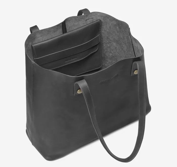 Backpacks and Briefcases Rhodes Leather Tote Black Full Grain 8211 Johnston and Murphy MenWomen
