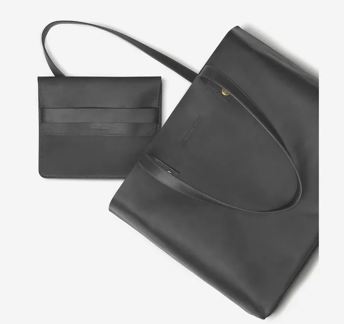 Backpacks and Briefcases Rhodes Leather Tote Black Full Grain 8211 Johnston and Murphy MenWomen