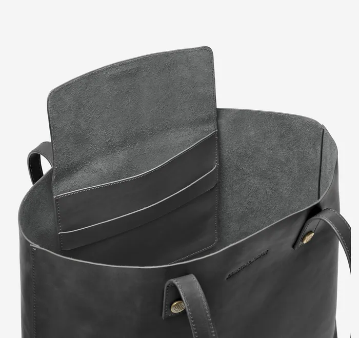 Backpacks and Briefcases Rhodes Leather Tote Black Full Grain 8211 Johnston and Murphy MenWomen