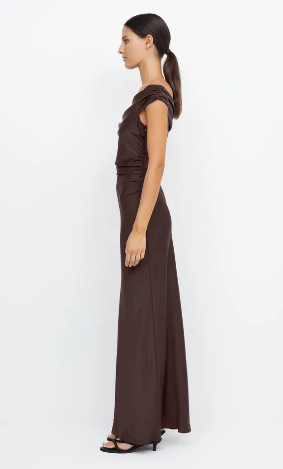 Bec Bridge Bridesmaids Dresses ETERNITY OFF SHOULDER MAXI Dark Chocolate 8211 Women