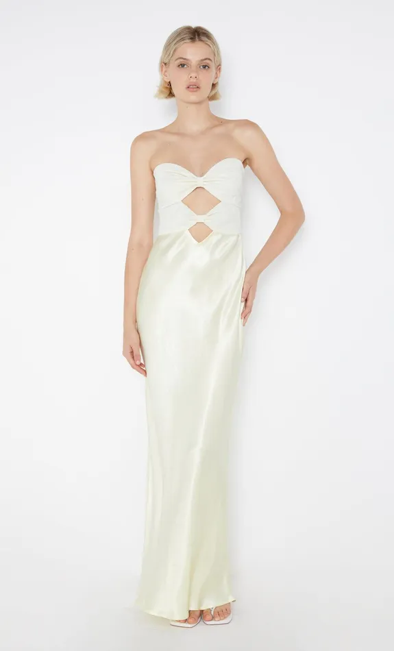 Bec Bridge Bridesmaids Dresses HALLE STRAPLESS DRESS Ice Yellow 8211 Women