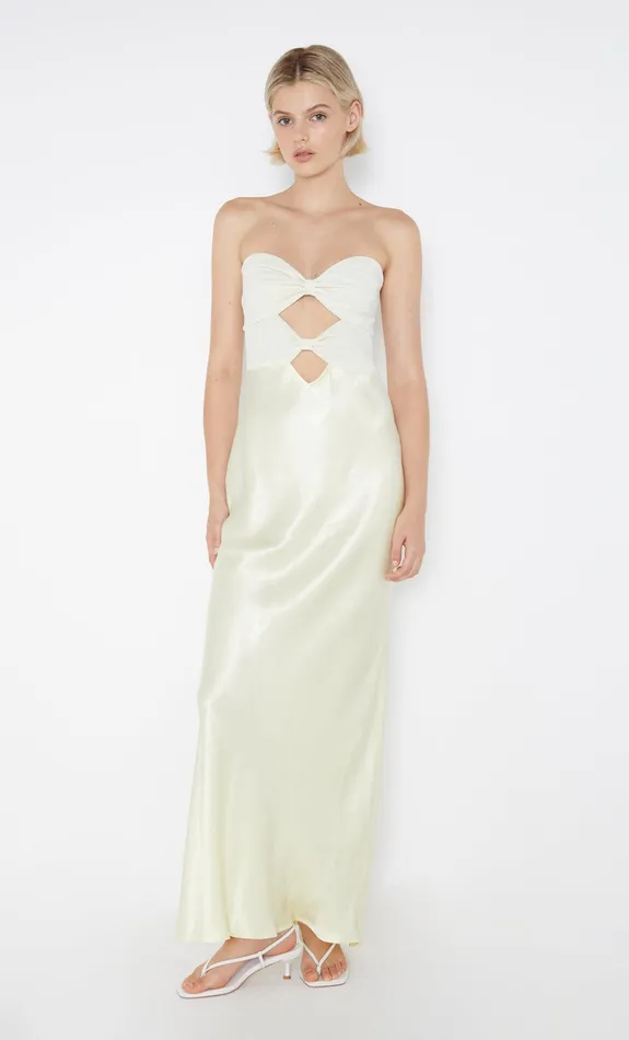 Bec Bridge Bridesmaids Dresses HALLE STRAPLESS DRESS Ice Yellow 8211 Women