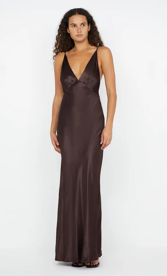 Bec Bridge Bridesmaids Dresses MOON DANCE V MAXI DRESS Dark Chocolate 8211 Women