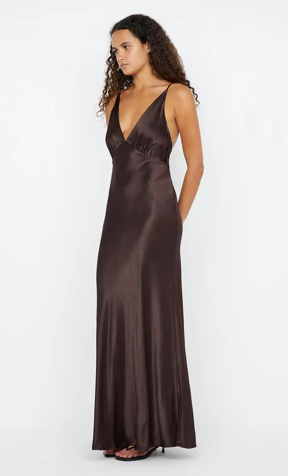 Bec Bridge Bridesmaids Dresses MOON DANCE V MAXI DRESS Dark Chocolate 8211 Women