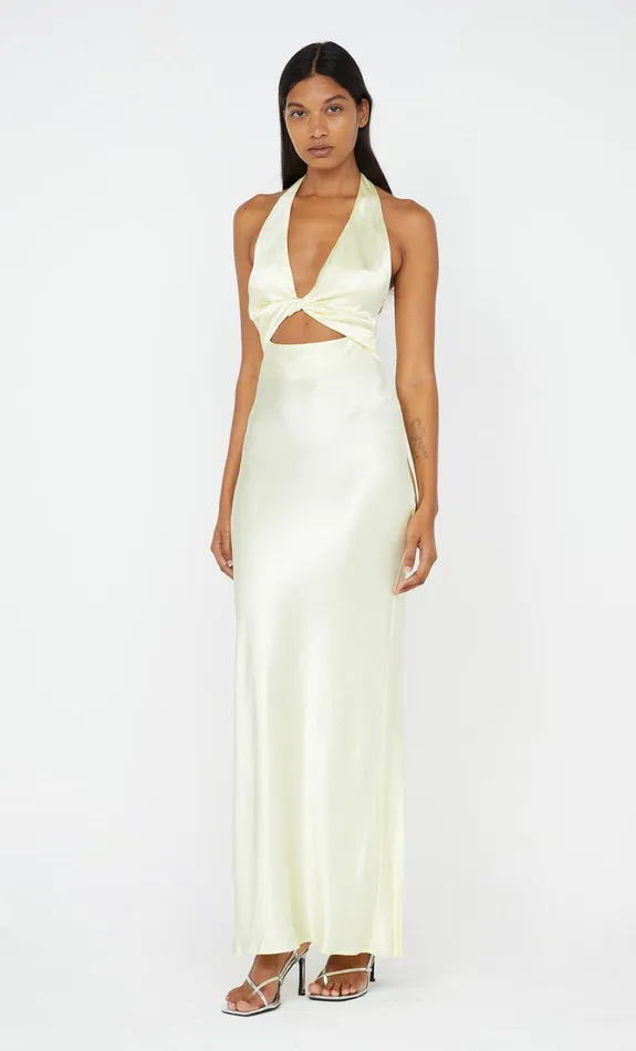 Bec Bridge Bridesmaids Dresses SABIA TWIST DRESS Ice Yellow 8211 Women