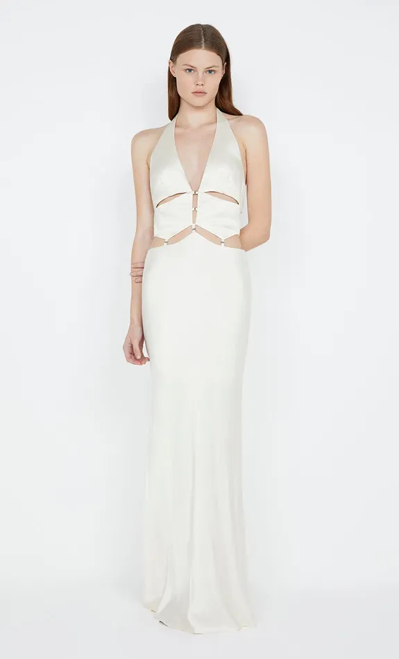 Bec Bridge Dresses ALABAMA HALTER DRESS Ivory 8211 Women