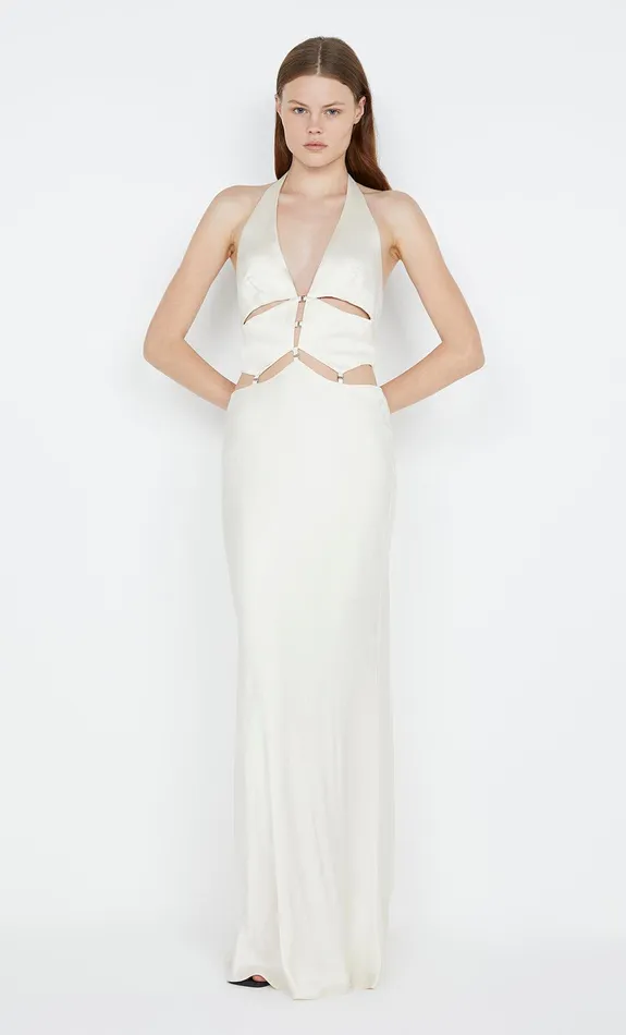 Bec Bridge Dresses ALABAMA HALTER DRESS Ivory 8211 Women