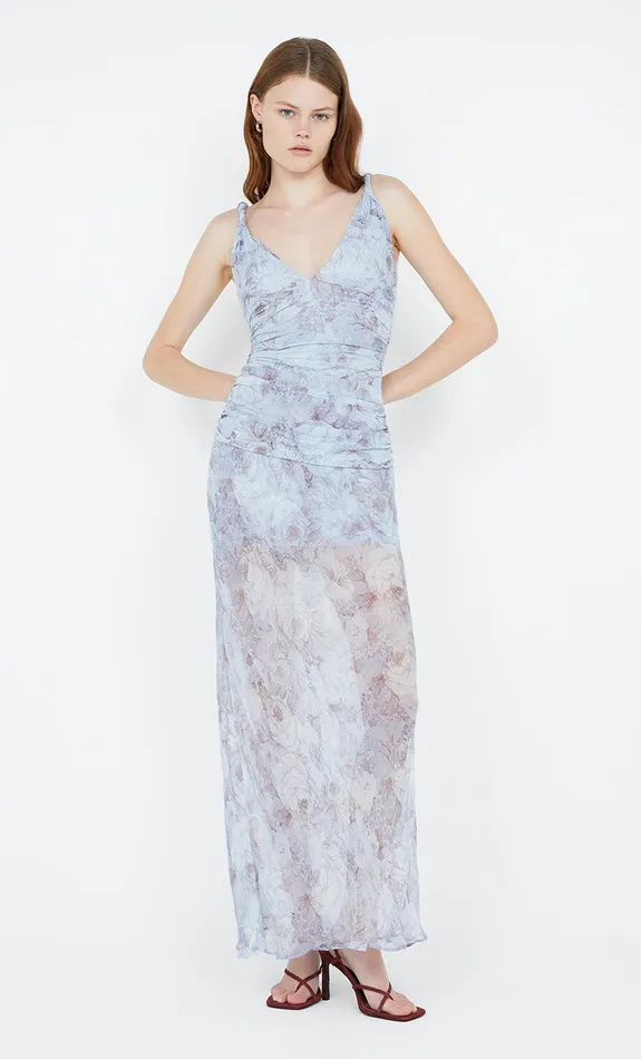Bec Bridge Dresses DANICA V NECK DRESS Chambray Rose 8211 Women