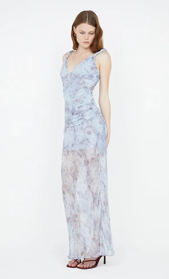 Bec Bridge Dresses DANICA V NECK DRESS Chambray Rose 8211 Women