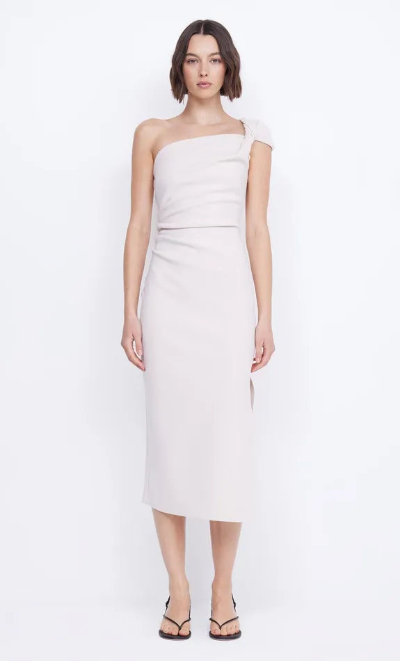 Bec Bridge Dresses ELEA ASYM MIDI DRESS Vanilla Bean 8211 Women