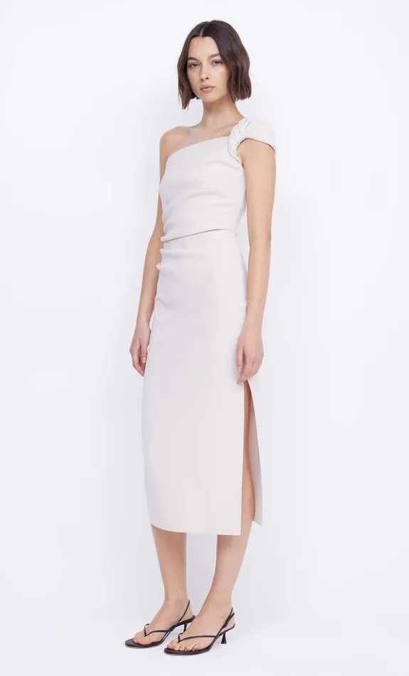 Bec Bridge Dresses ELEA ASYM MIDI DRESS Vanilla Bean 8211 Women