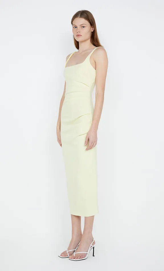 Bec Bridge Dresses KARINA TUCK MIDI DRESS Lemon 8211 Women