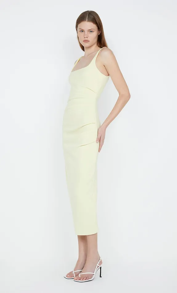 Bec Bridge Dresses KARINA TUCK MIDI DRESS Lemon 8211 Women