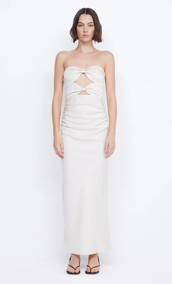Bec Bridge Dresses ROCHELLE TWIST STRAPLESS DRESS Cream 8211 Women