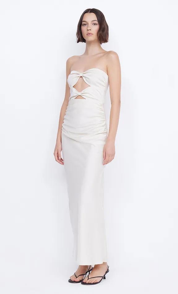 Bec Bridge Dresses ROCHELLE TWIST STRAPLESS DRESS Cream 8211 Women