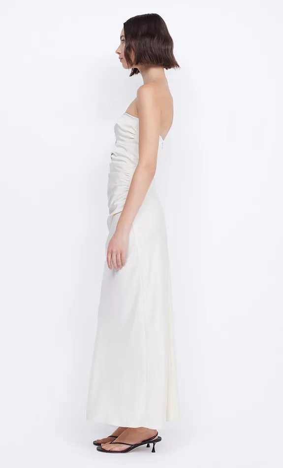 Bec Bridge Dresses ROCHELLE TWIST STRAPLESS DRESS Cream 8211 Women