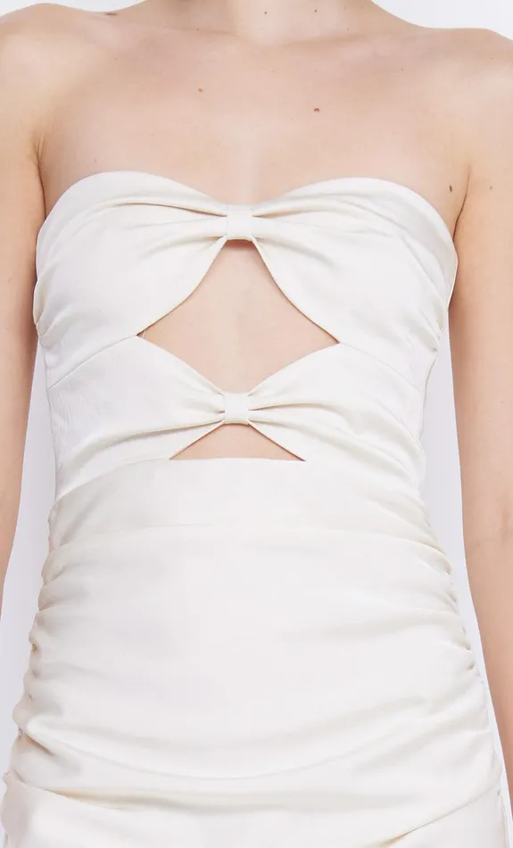 Bec Bridge Dresses ROCHELLE TWIST STRAPLESS DRESS Cream 8211 Women