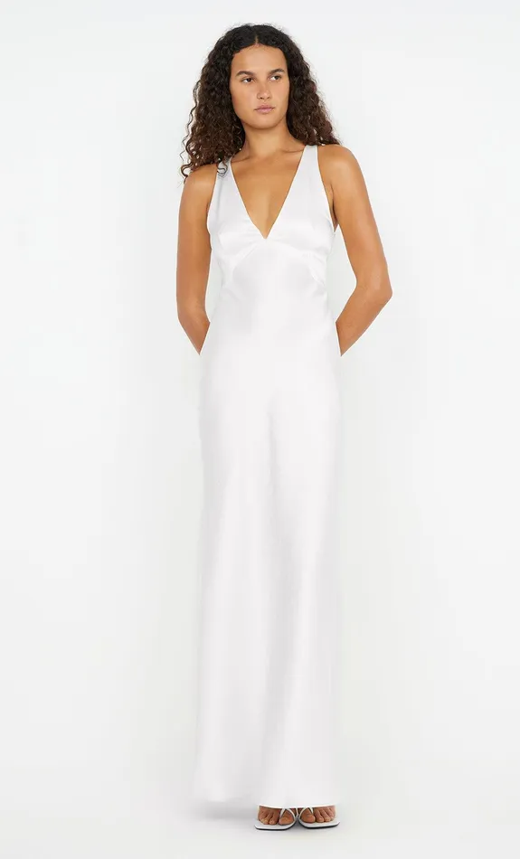 Bec Bridge Dresses THE DREAMER V NECK DRESS Ivory 8211 Women