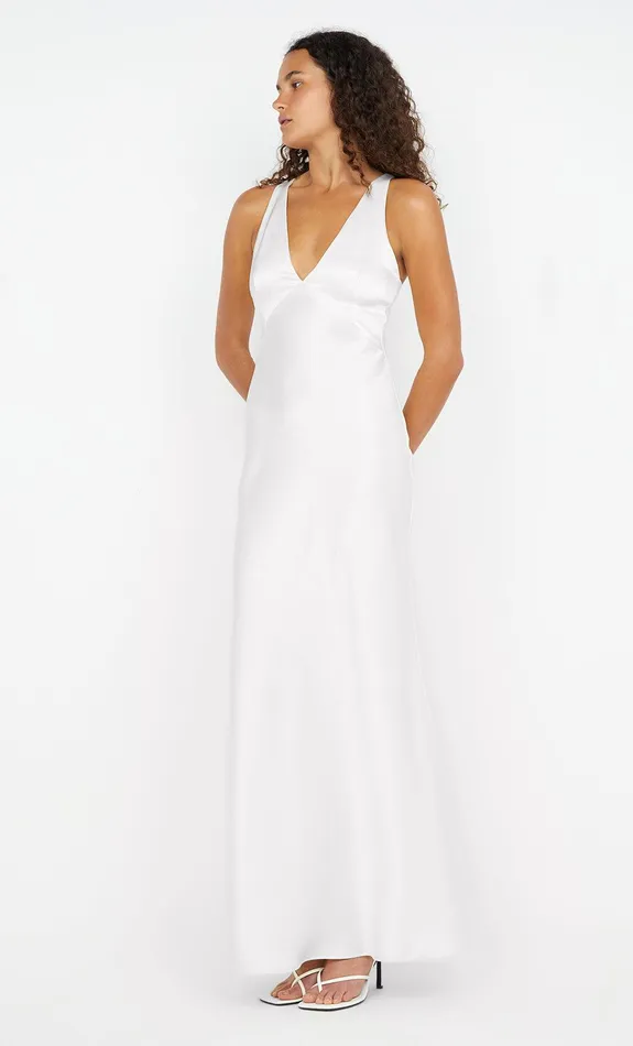 Bec Bridge Dresses THE DREAMER V NECK DRESS Ivory 8211 Women