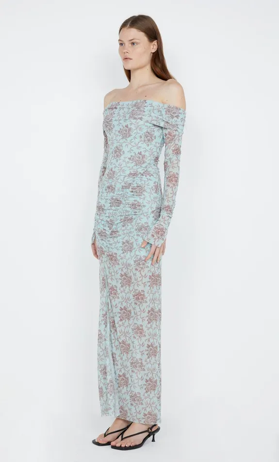 Bec Bridge Dresses TWIGGY LS GATHERED DRESS Juniper Floral 8211 Women