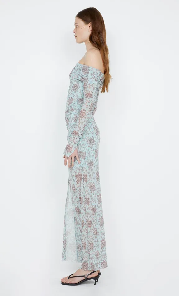 Bec Bridge Dresses TWIGGY LS GATHERED DRESS Juniper Floral 8211 Women