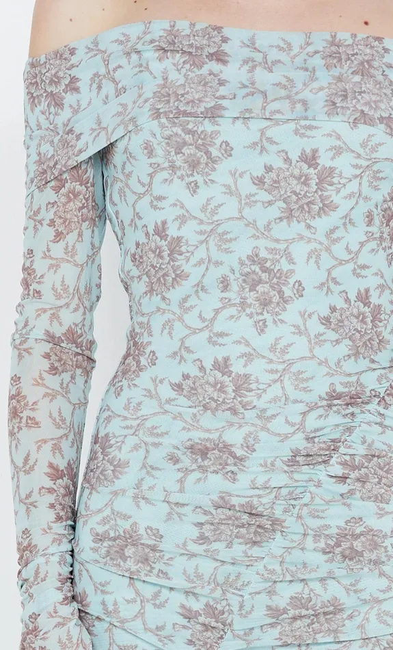Bec Bridge Dresses TWIGGY LS GATHERED DRESS Juniper Floral 8211 Women