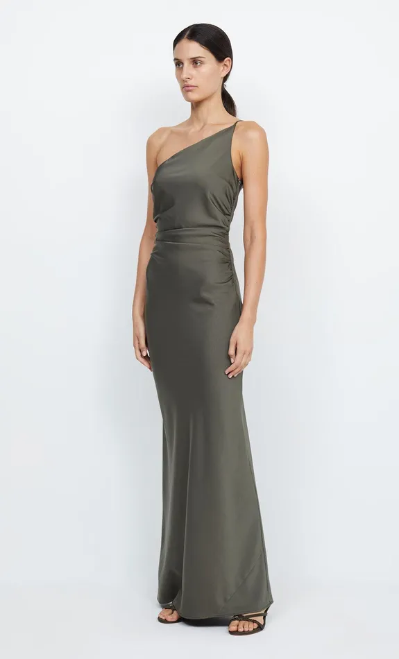 Bec Bridge Event Wear Dresses ETERNITY ASYM MAXI DRESS Dark Willow 8211 Women