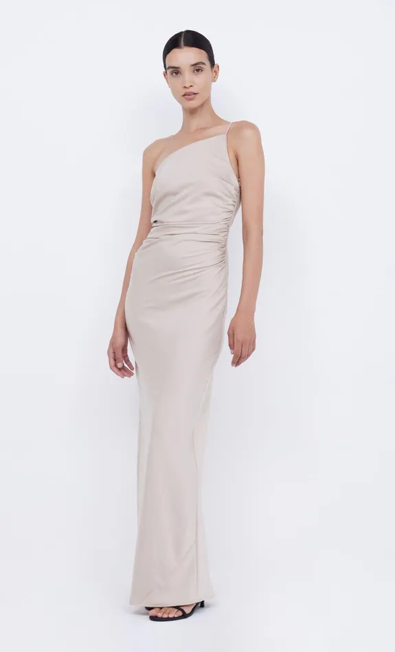 Bec Bridge Event Wear Dresses ETERNITY ASYM MAXI DRESS Sand 8211 Women