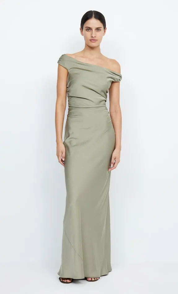 Bec Bridge Event Wear Dresses ETERNITY OFF SHOULDER MAXI Sage 8211 Women