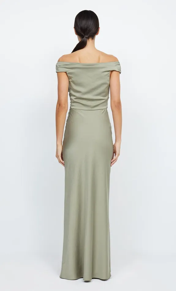 Bec Bridge Event Wear Dresses ETERNITY OFF SHOULDER MAXI Sage 8211 Women