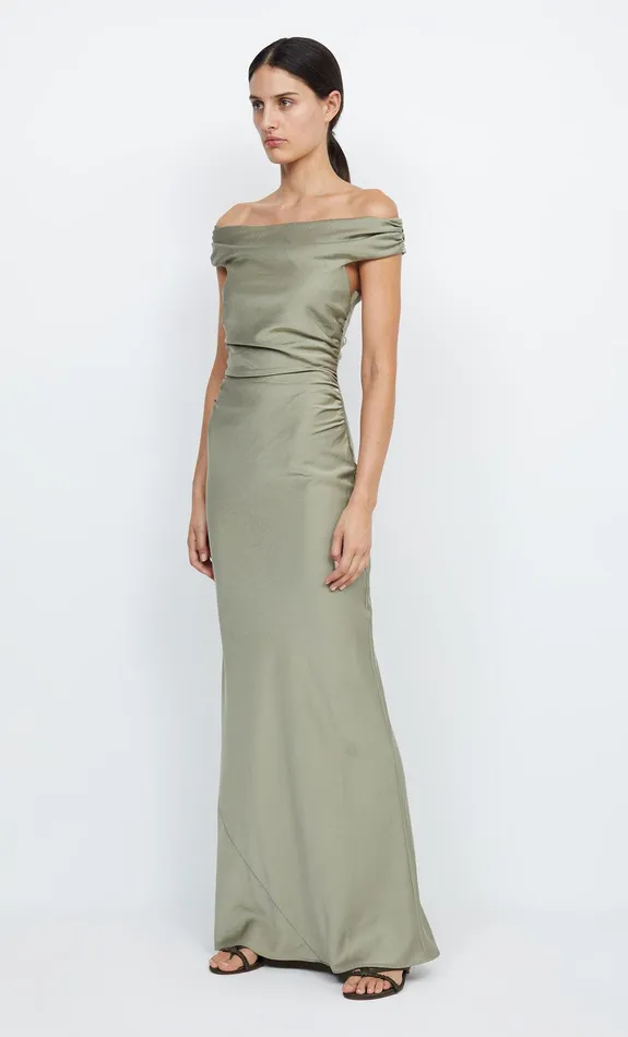 Bec Bridge Event Wear Dresses ETERNITY OFF SHOULDER MAXI Sage 8211 Women