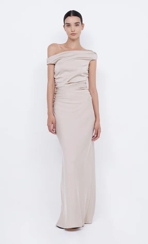 Bec Bridge Event Wear Dresses ETERNITY OFF SHOULDER MAXI Sand 8211 Women