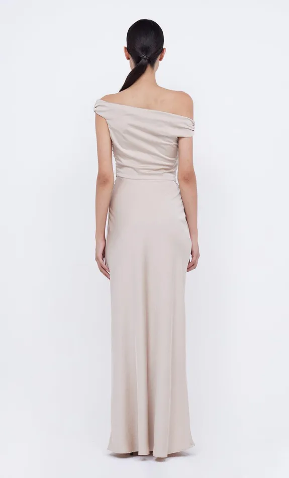 Bec Bridge Event Wear Dresses ETERNITY OFF SHOULDER MAXI Sand 8211 Women