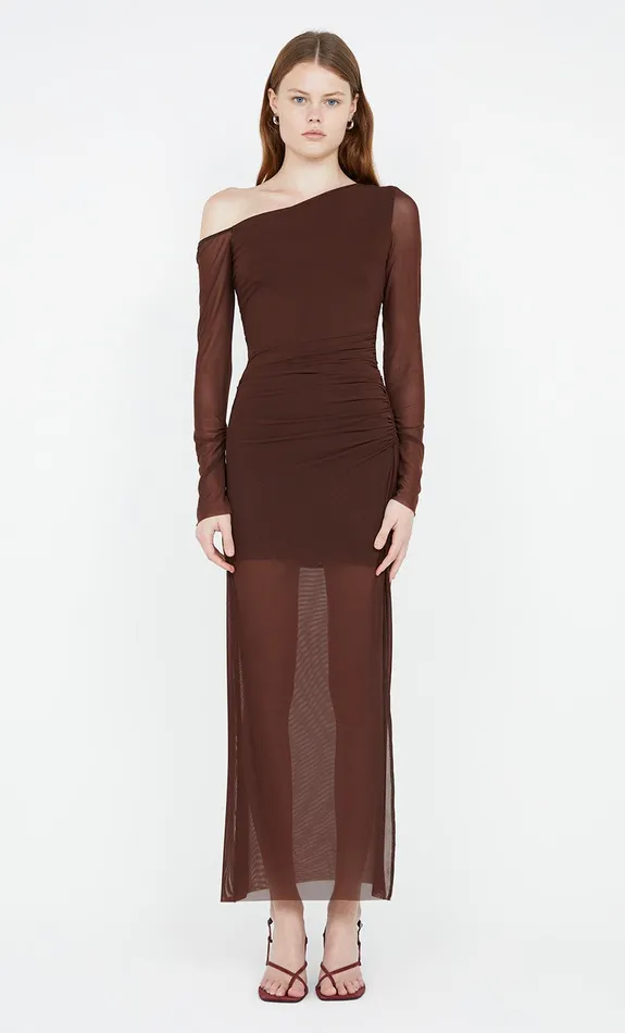 Bec Bridge Event Wear Dresses FAE ASYM LONG SLEEVE DRESS Cocoa 8211 Women