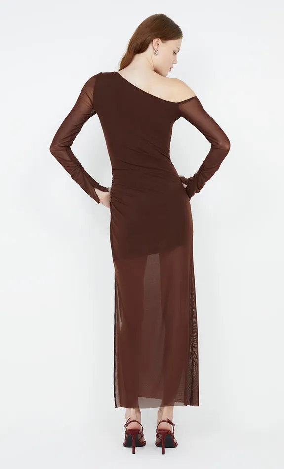 Bec Bridge Event Wear Dresses FAE ASYM LONG SLEEVE DRESS Cocoa 8211 Women