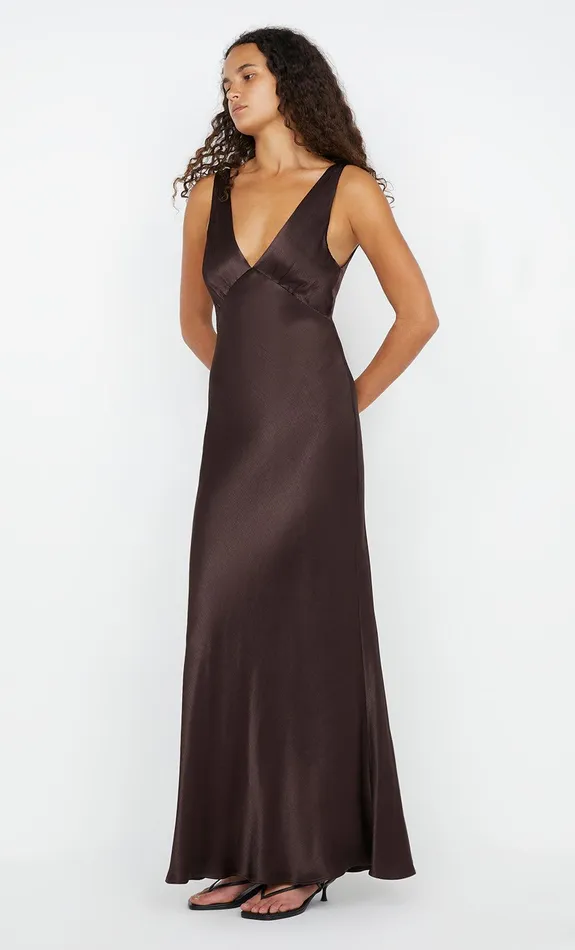 Bec Bridge Event Wear Dresses MOON DANCE VERONA DRESS Dark Chocolate 8211 Women