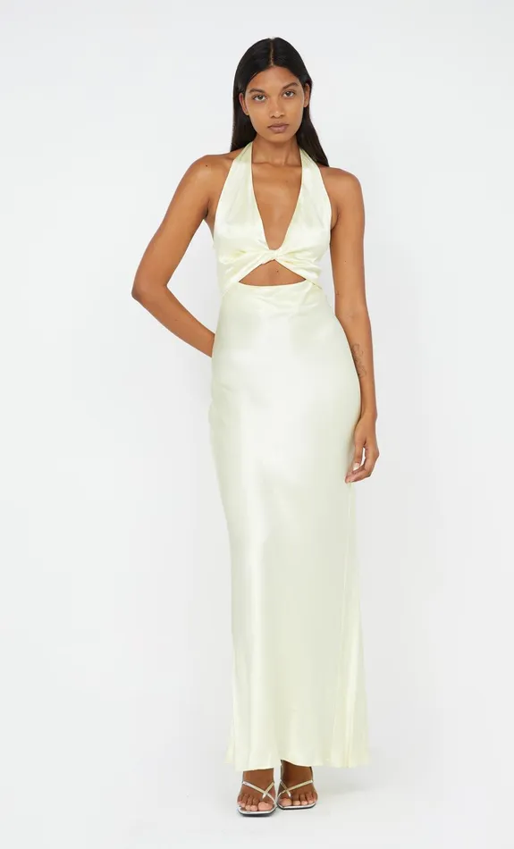 Bec Bridge Event Wear Dresses SABIA TWIST DRESS Ice Yellow 8211 Women