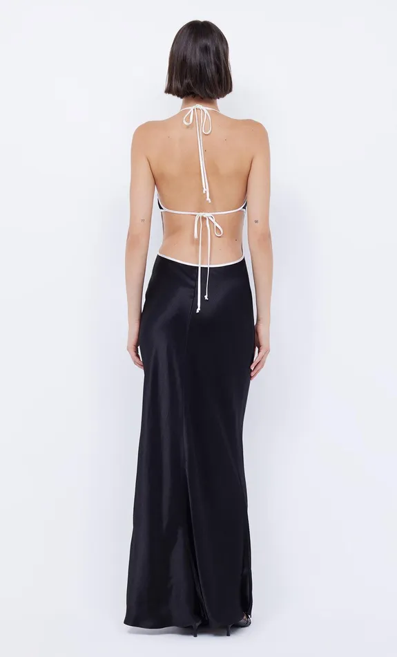 Bec Bridge Event Wear Dresses ZARIAH HALTER DRESS Blackivory 8211 Women