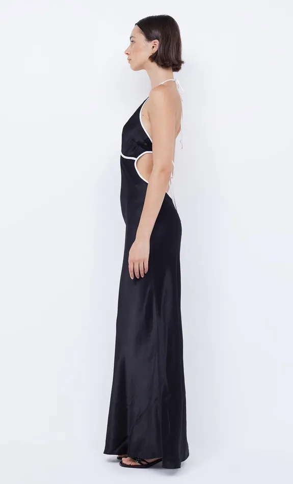 Bec Bridge Event Wear Dresses ZARIAH HALTER DRESS Blackivory 8211 Women