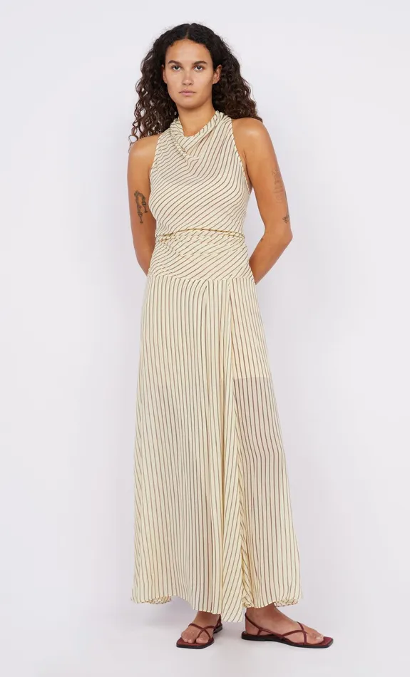 Bec Bridge Maxi Dresses ANISE HIGH NECK DRESS Butterplum Stripe 8211 Women