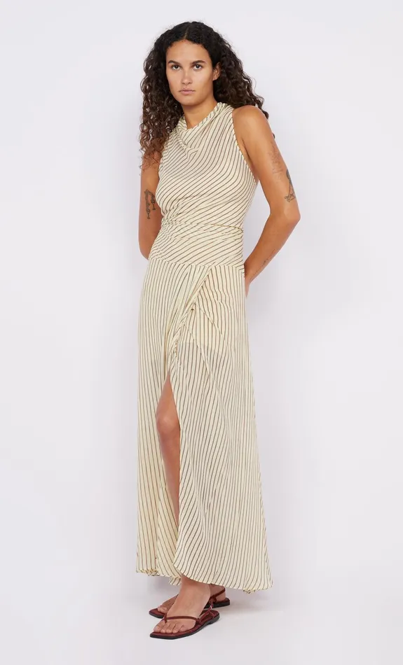 Bec Bridge Maxi Dresses ANISE HIGH NECK DRESS Butterplum Stripe 8211 Women