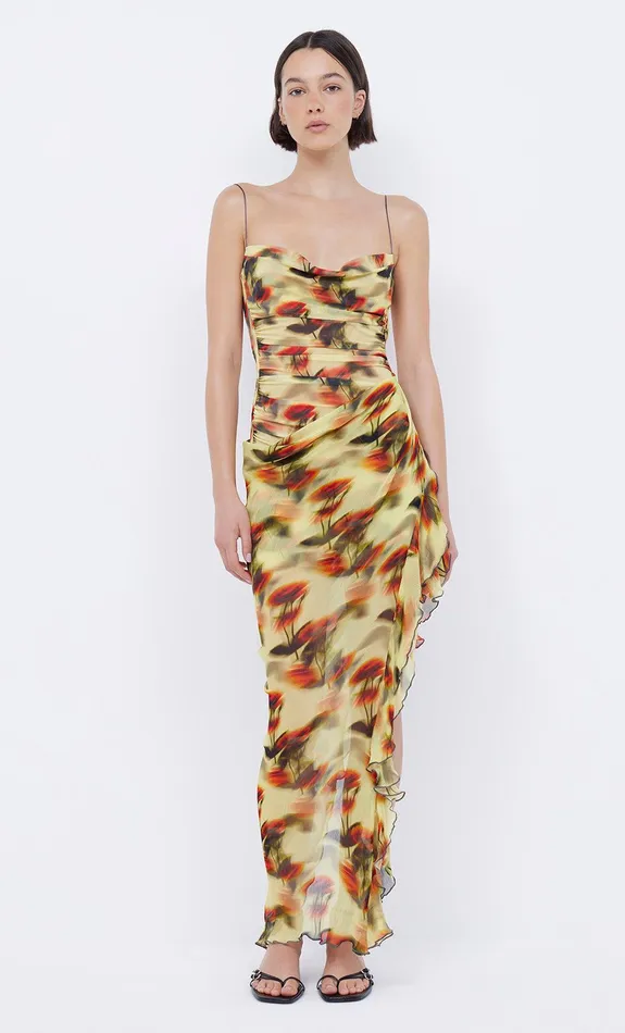 Bec Bridge Maxi Dresses FIORE ASYM MAXI DRESS Citrus Rose 8211 Women