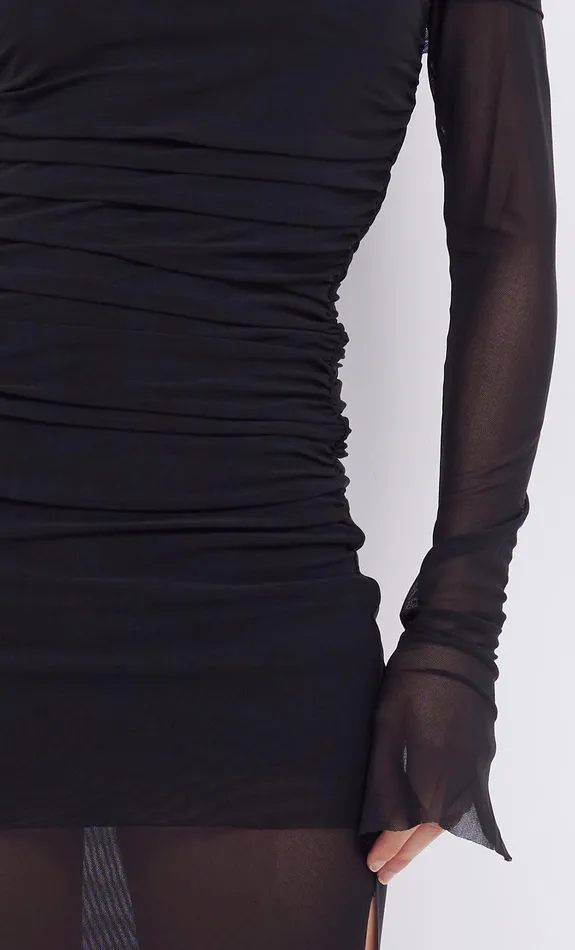 Bec Bridge Maxi Dresses SASHAY LONG SLEEVE GATHERED DRESS Black 8211 Women
